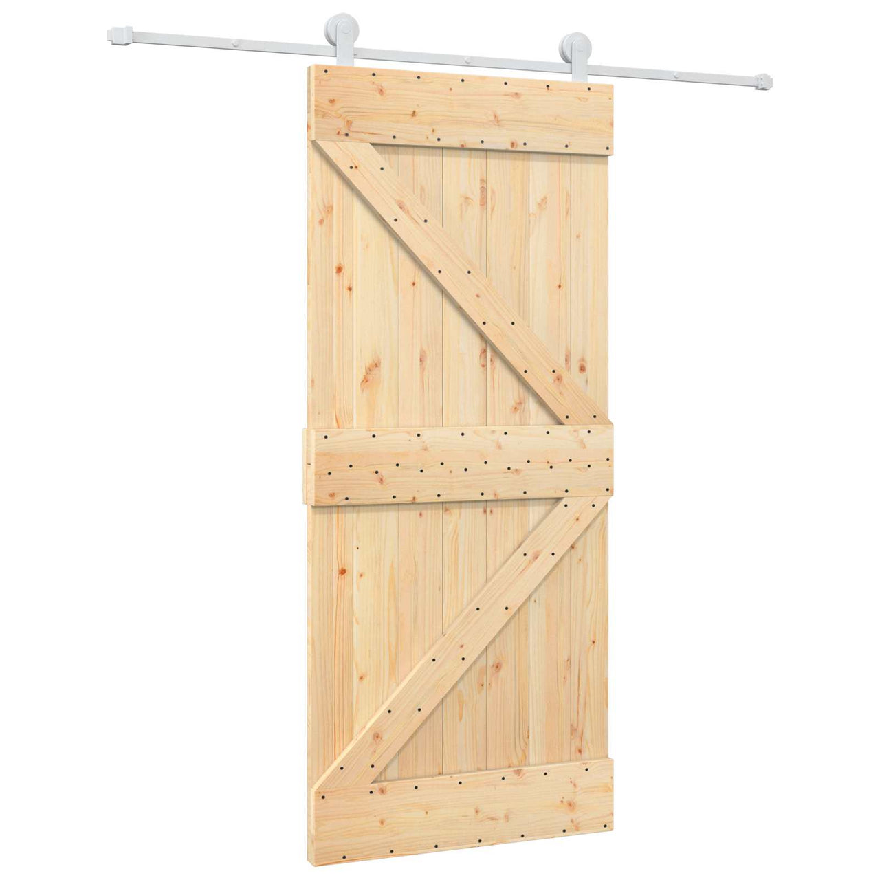Porta de correr natural e branco 90 x 210 cm 