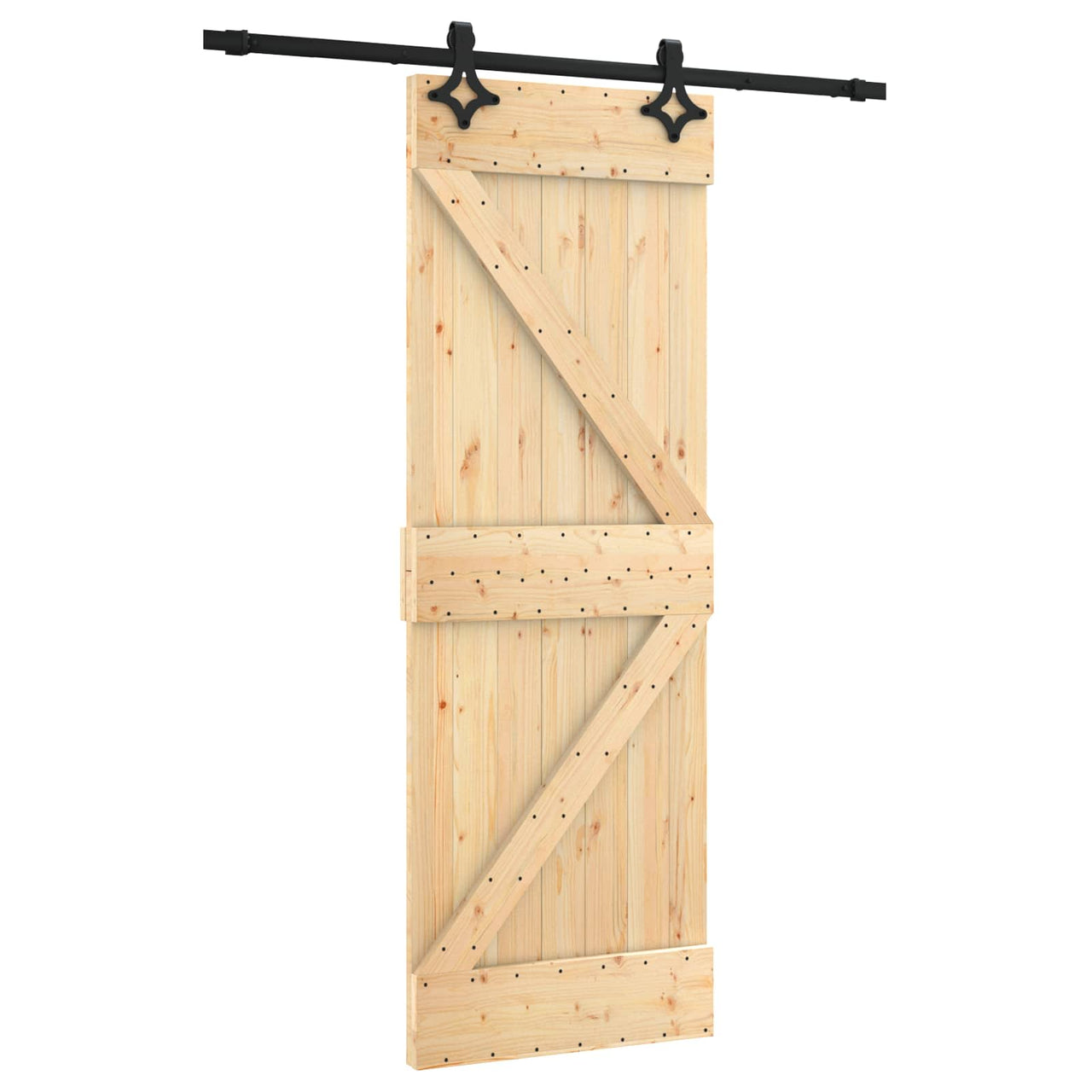 Porta de correr natural e preto 70 x 210 cm 