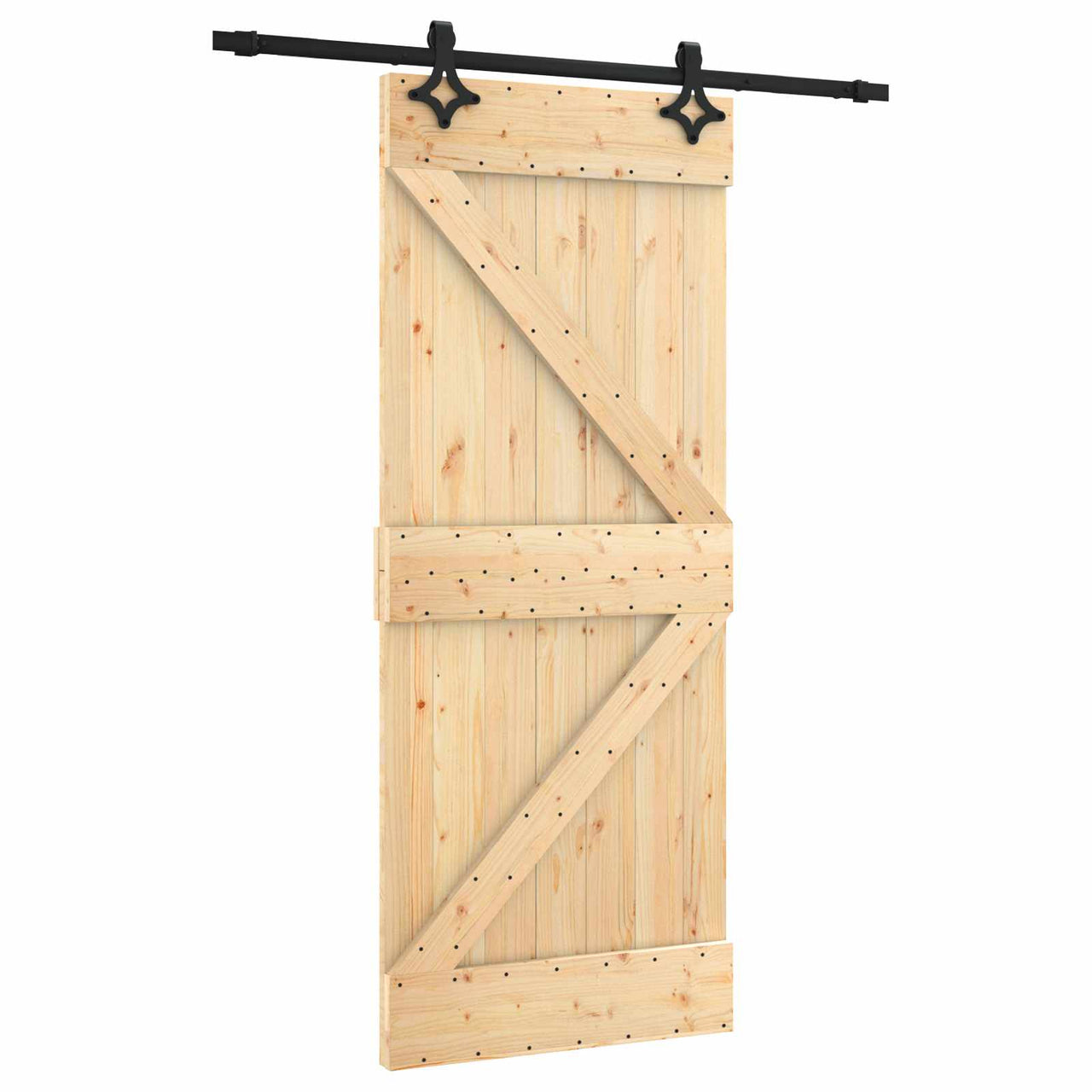 Porta de correr natural e preto 85 x 210 cm 