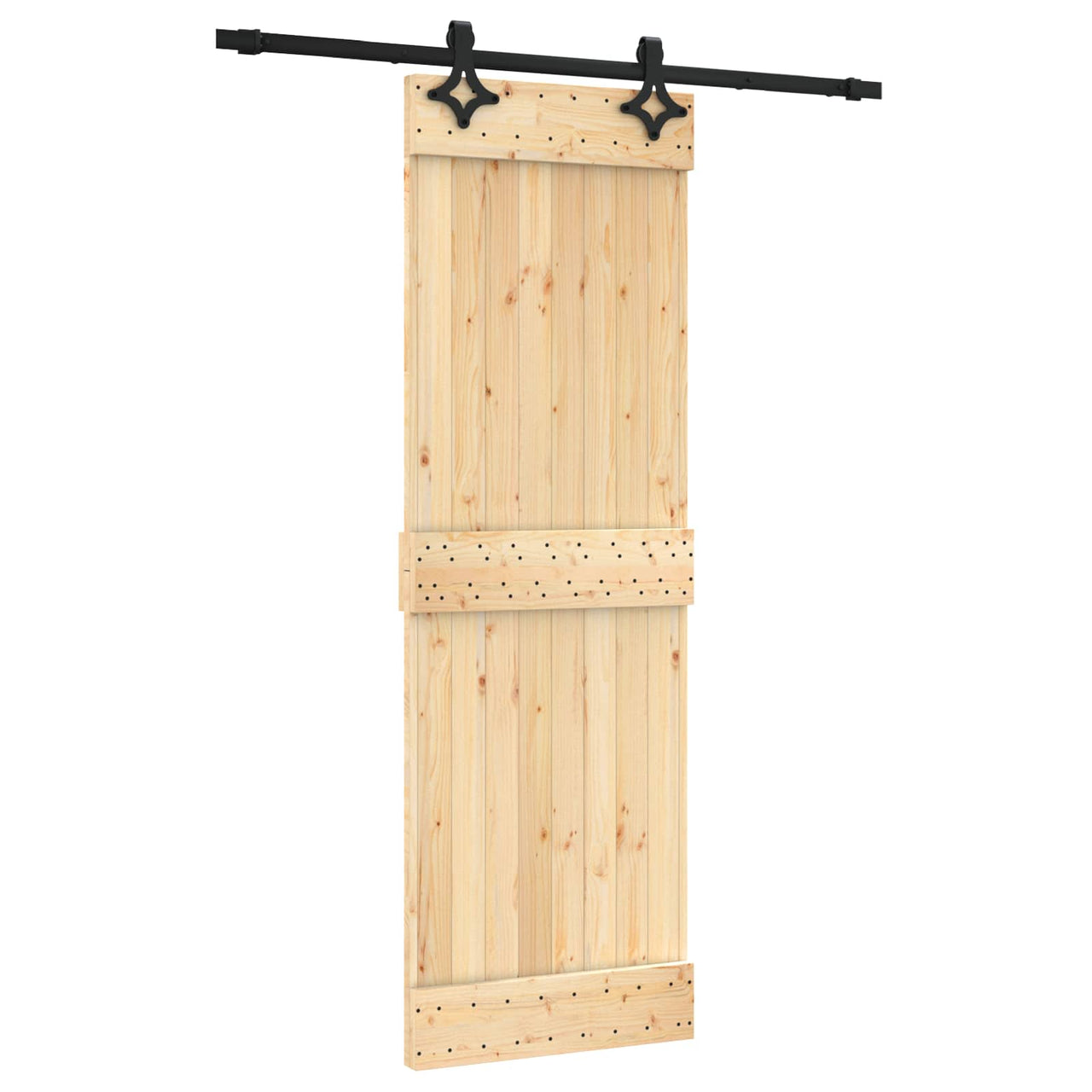 Porta de correr natural e preto 70 x 210 cm 