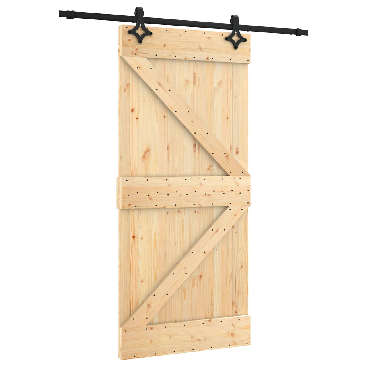 Porta scorrevole naturale e nera 95 x 210 cm 