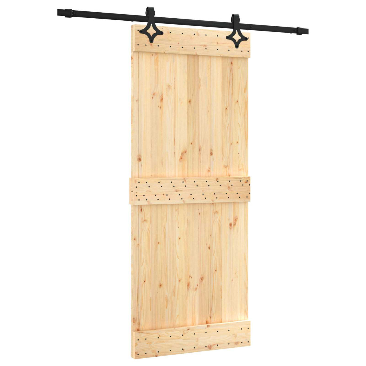 Puerta Corredera Natural y negro 85 x 210 cm