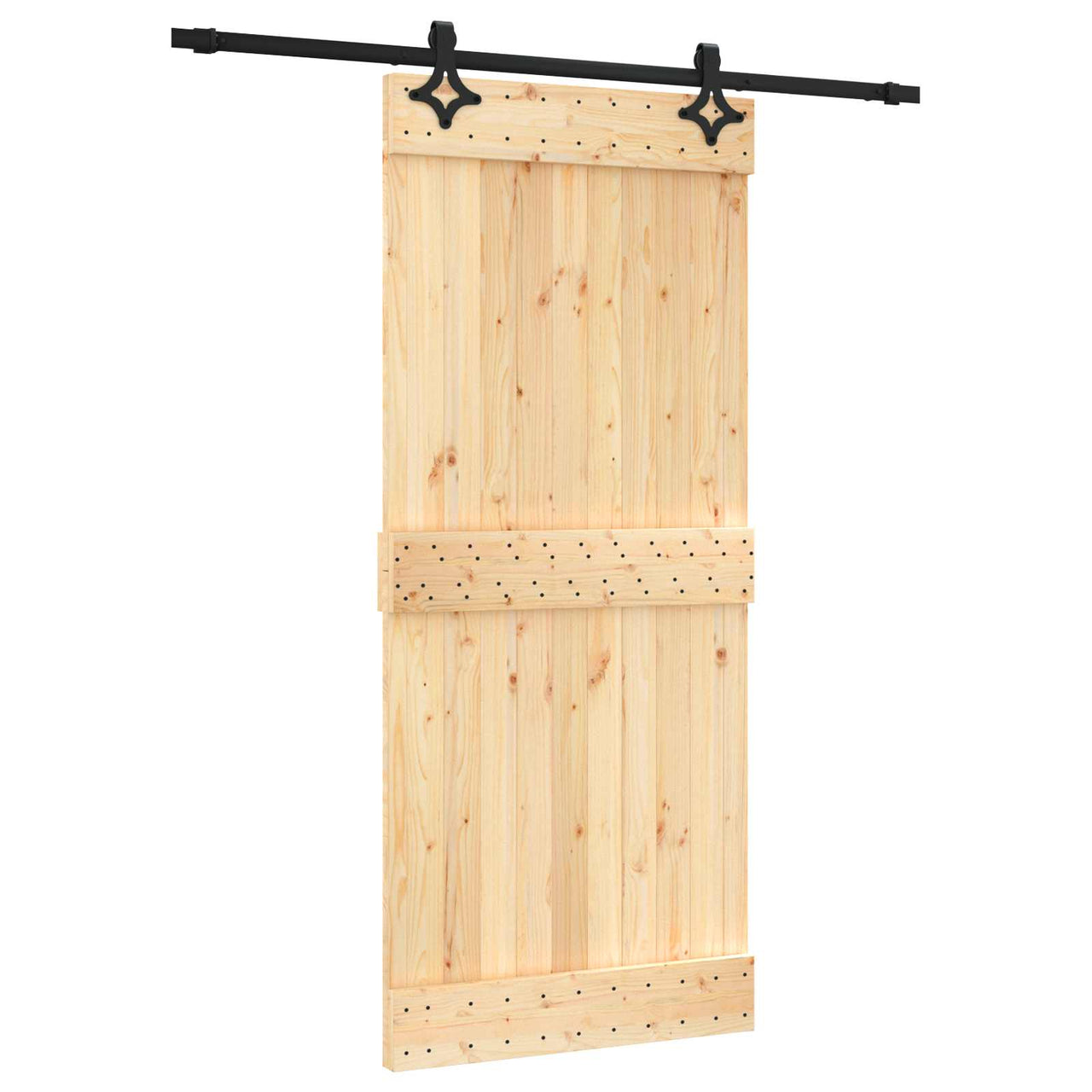 Porta scorrevole naturale e nera 90 x 210 cm 