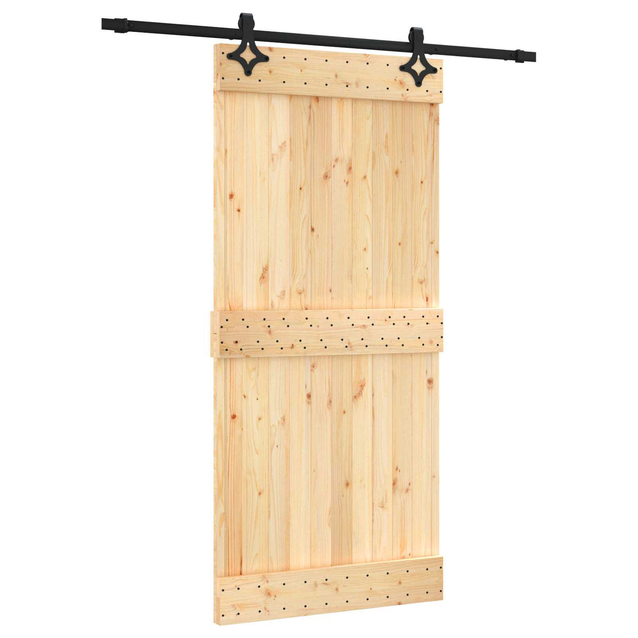 Porta scorrevole naturale e nera 95 x 210 cm 