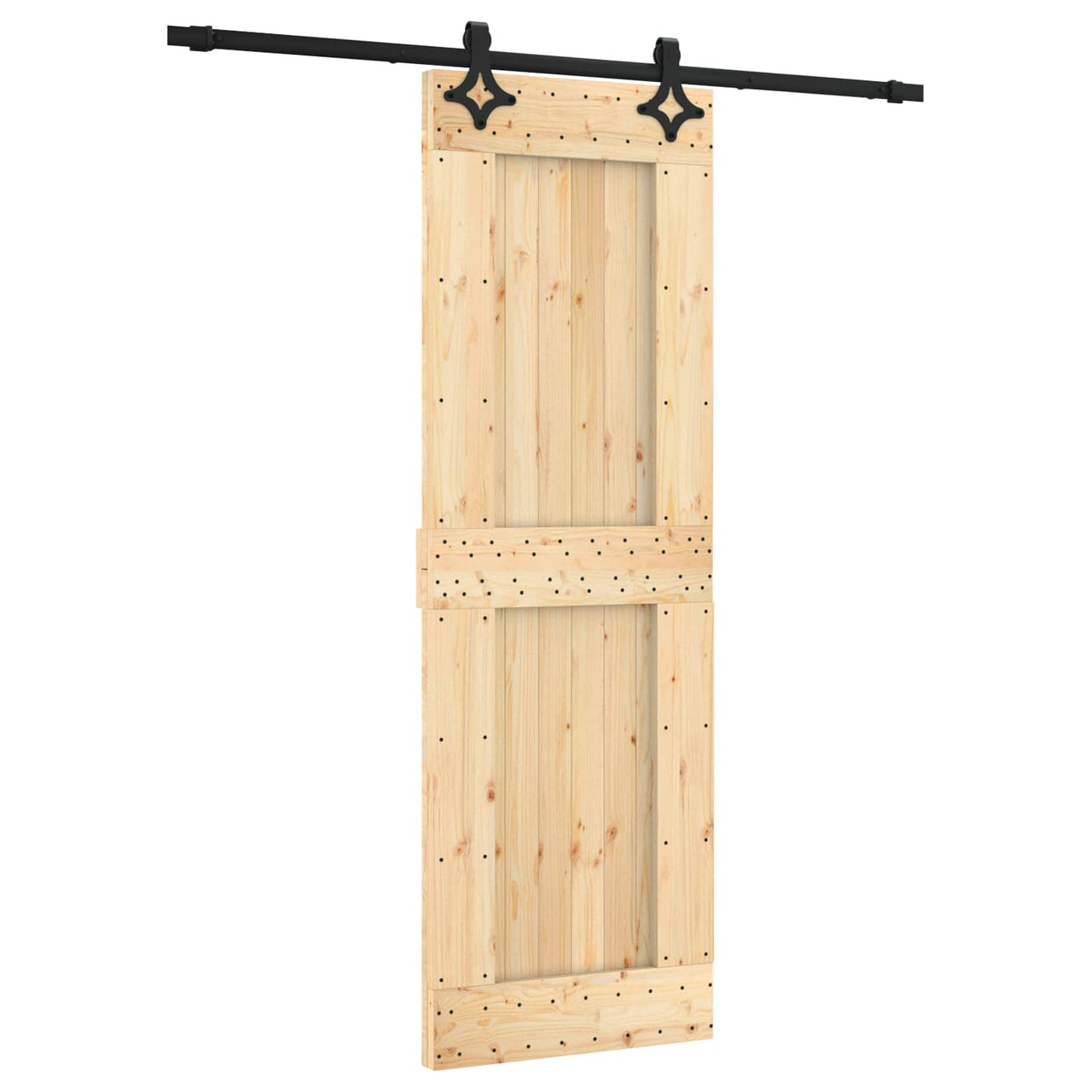 Puerta Corredera Natural y negro 70 x 210 cm