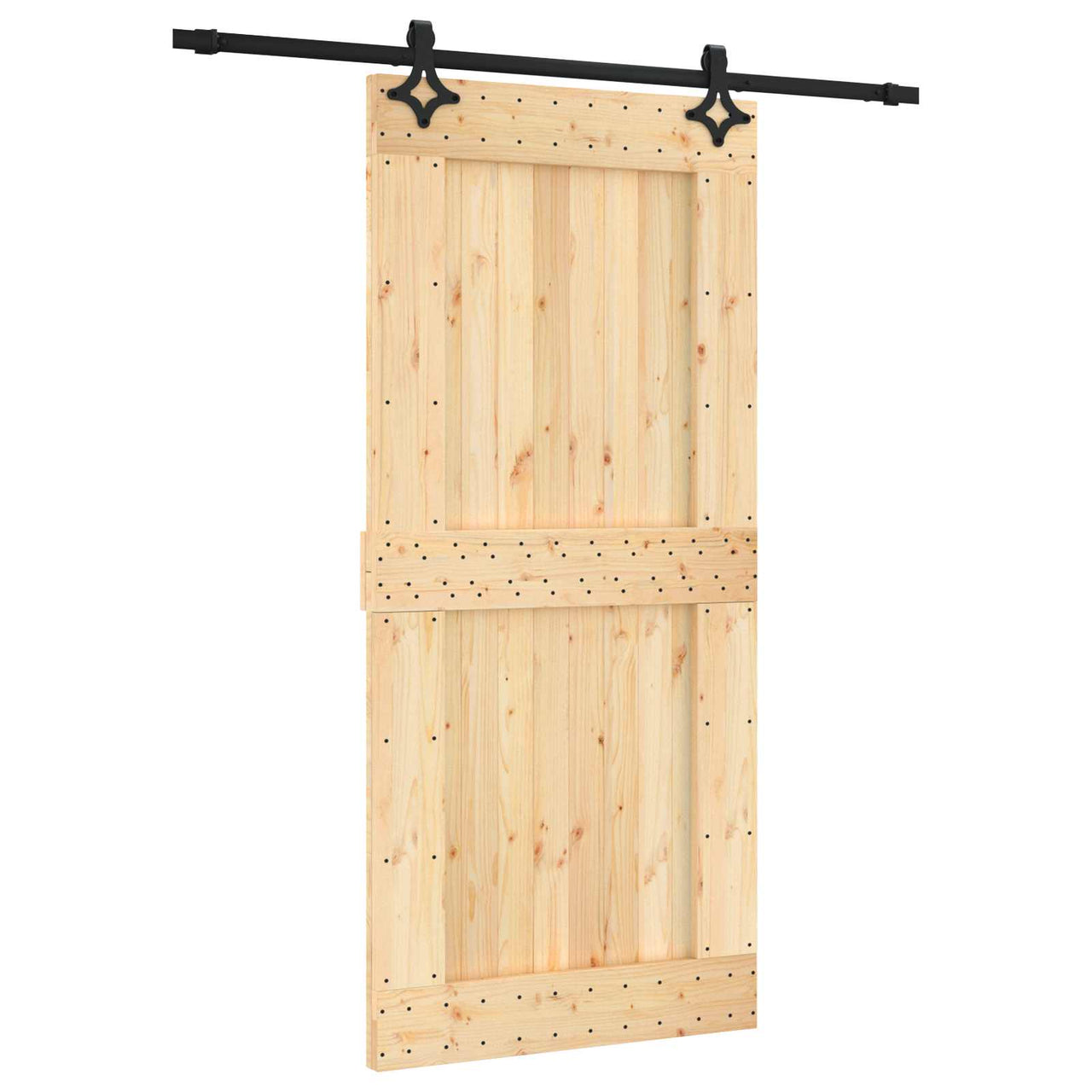 Porta scorrevole naturale e nera 95 x 210 cm 