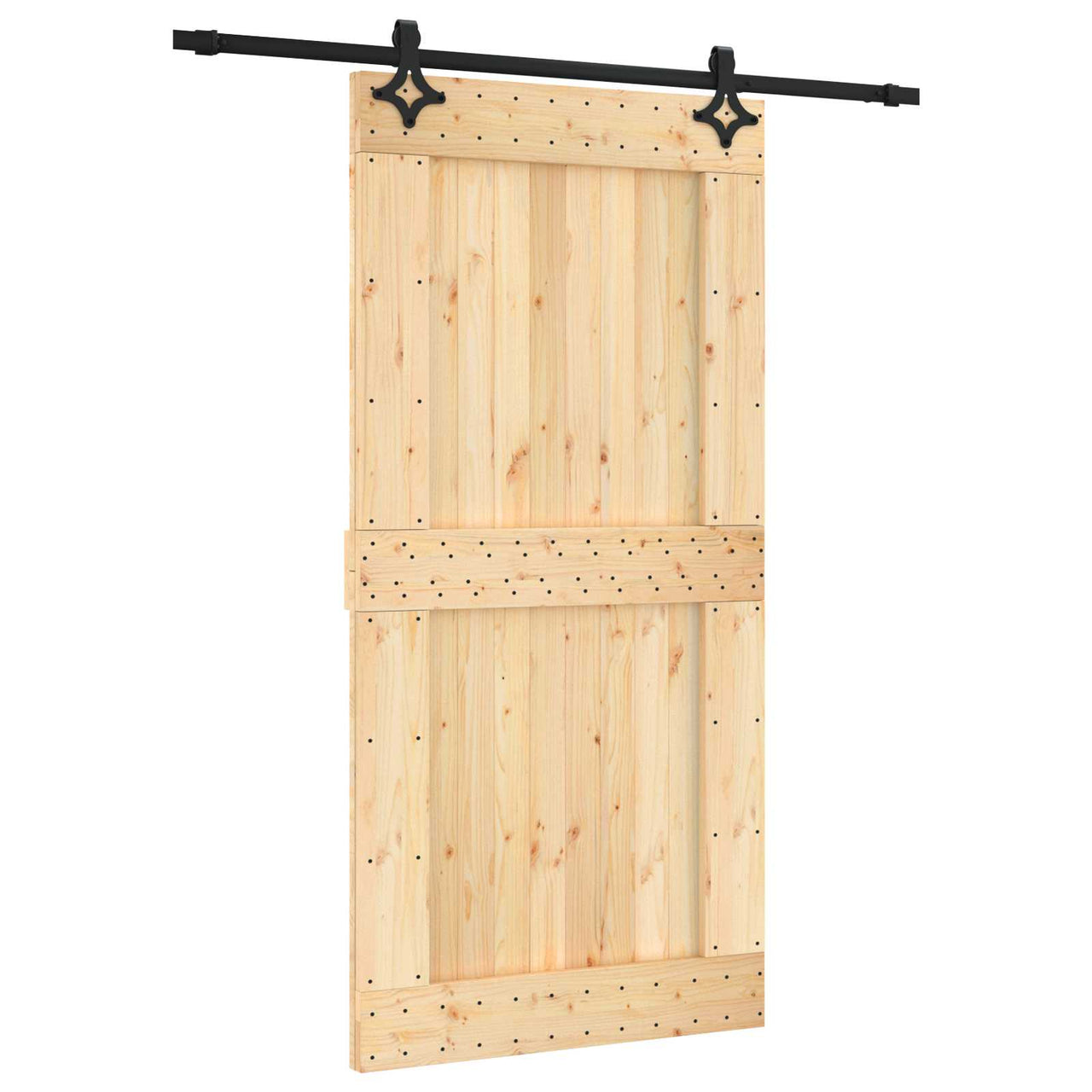 Puerta Corredera Natural y negro 100 x 210 cm