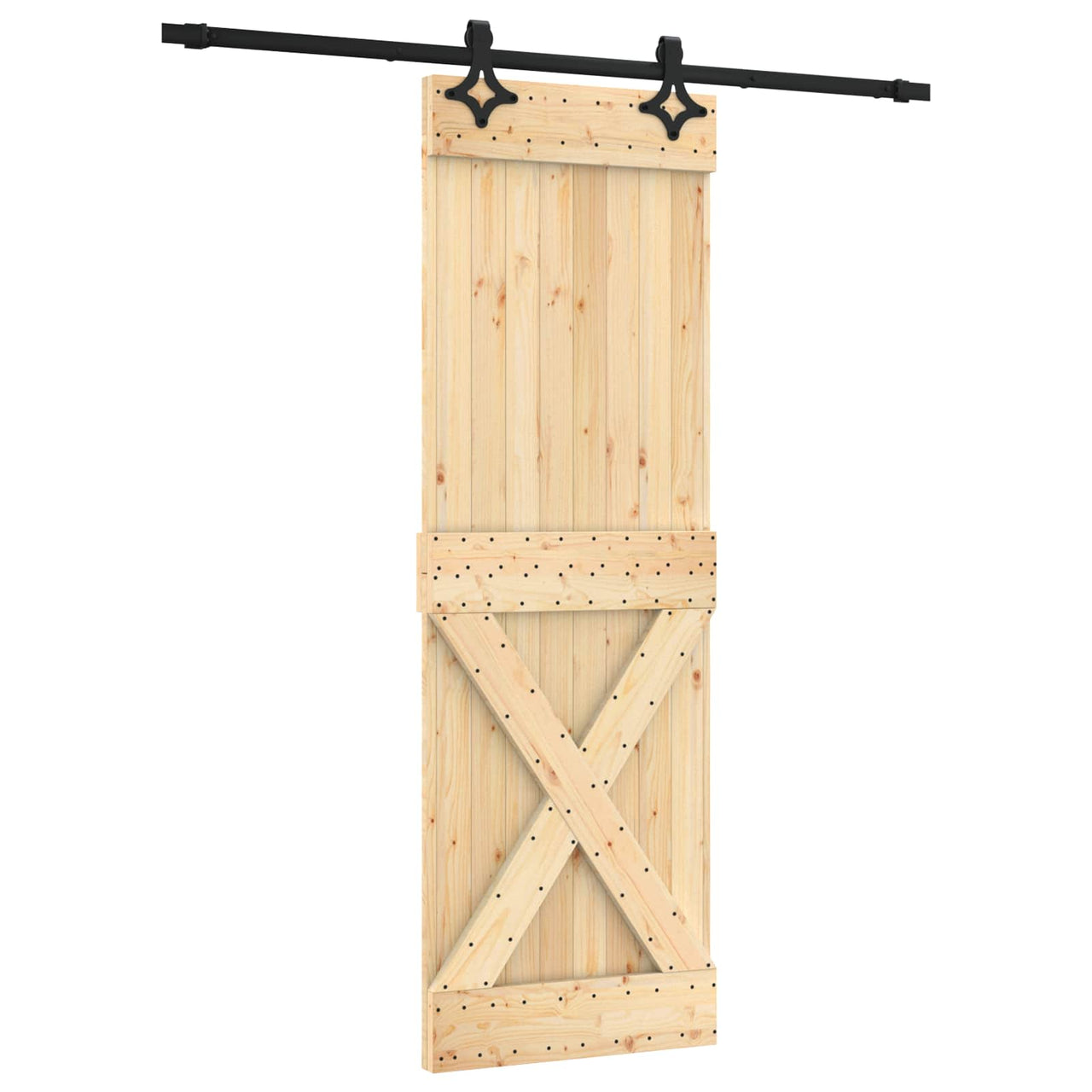Puerta Corredera Natural y negro 70 x 210 cm