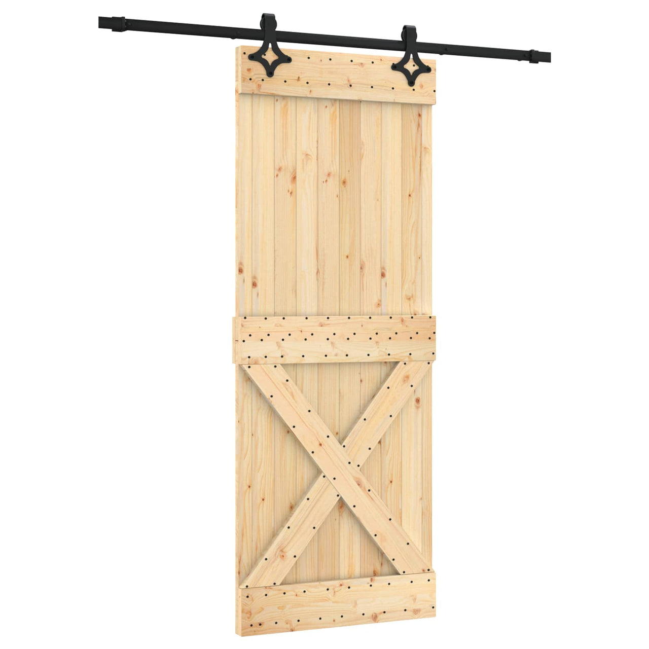 Puerta Corredera Natural y negro 80 x 210 cm