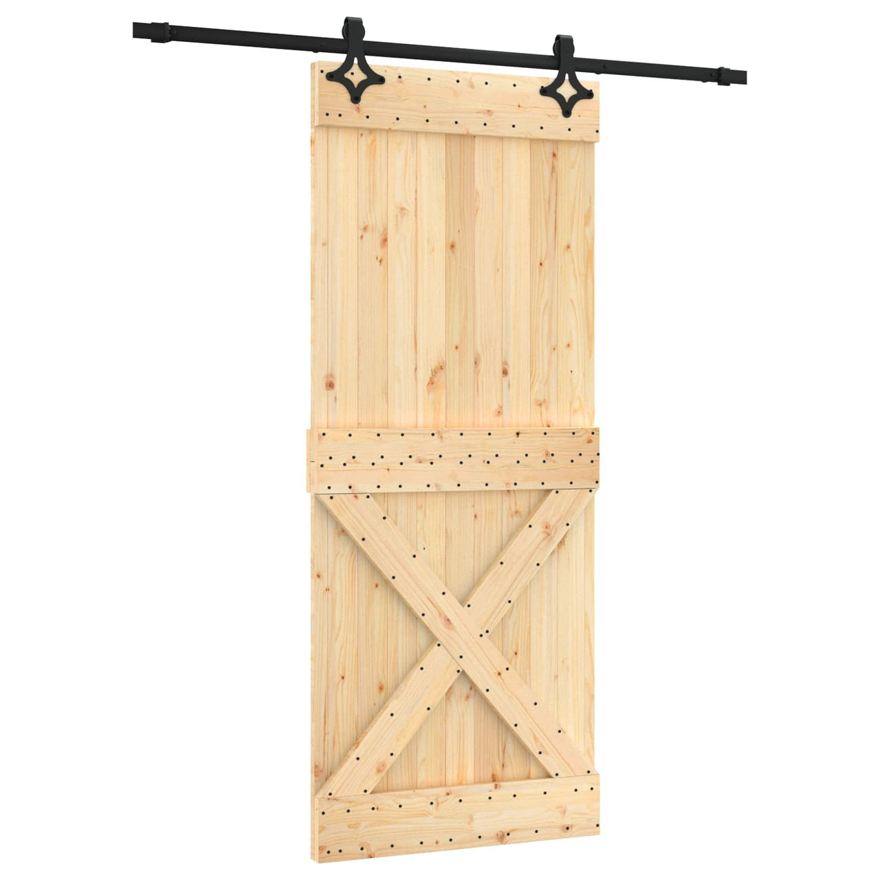 Puerta Corredera Natural y negro 85 x 210 cm