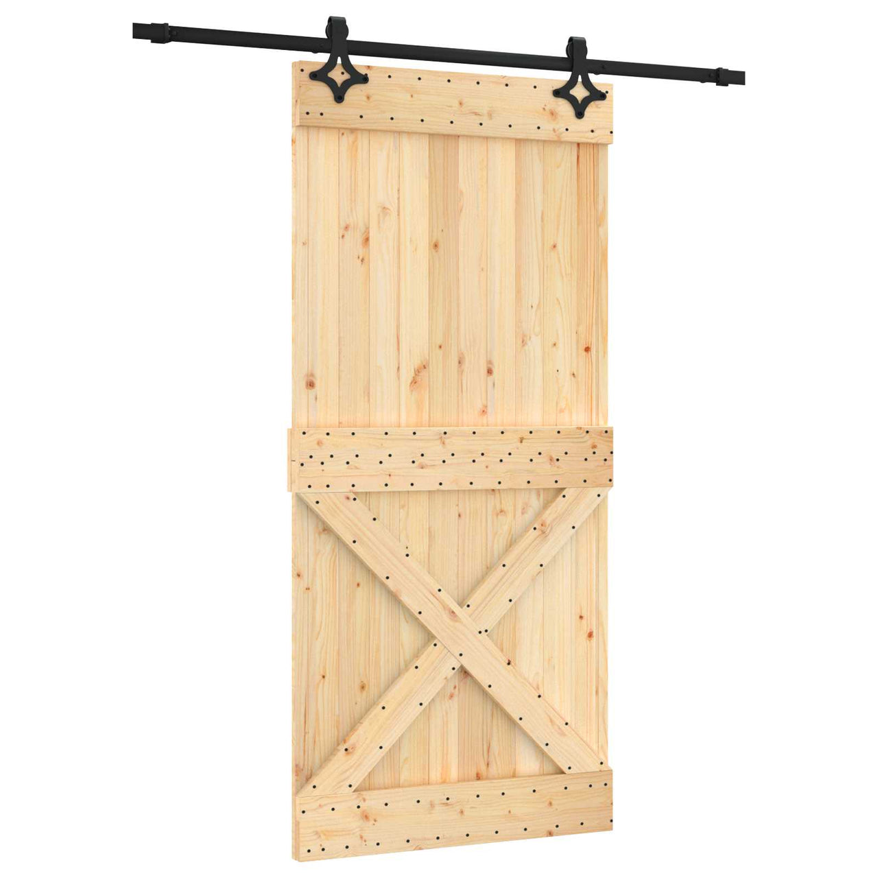 Puerta Corredera Natural y negro 95 x 210 cm