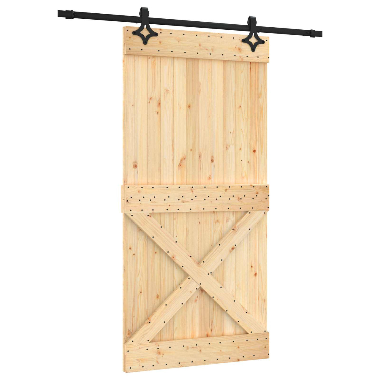 Puerta Corredera Natural y negro 100 x 210 cm