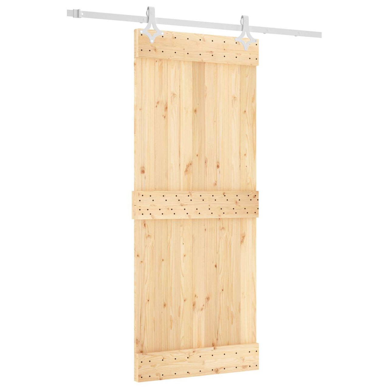 Porta de correr natural e branca 85 x 210 cm 