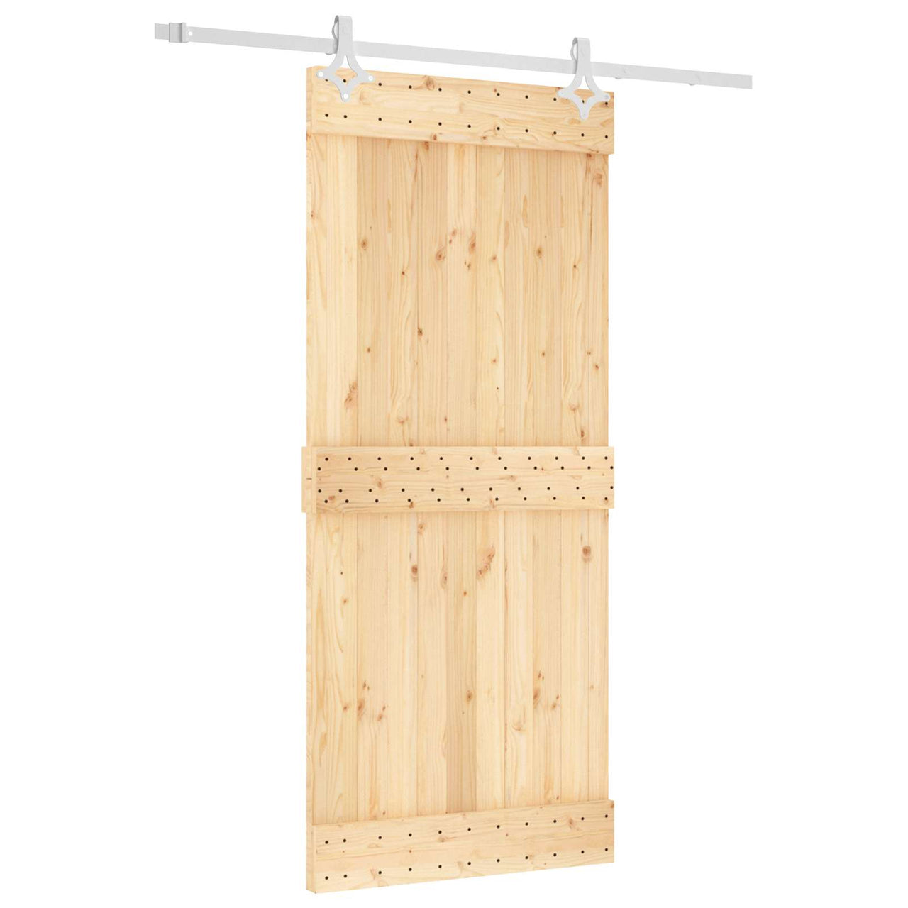 Porta de Correr Natural e Branco 90 x 210 cm 
