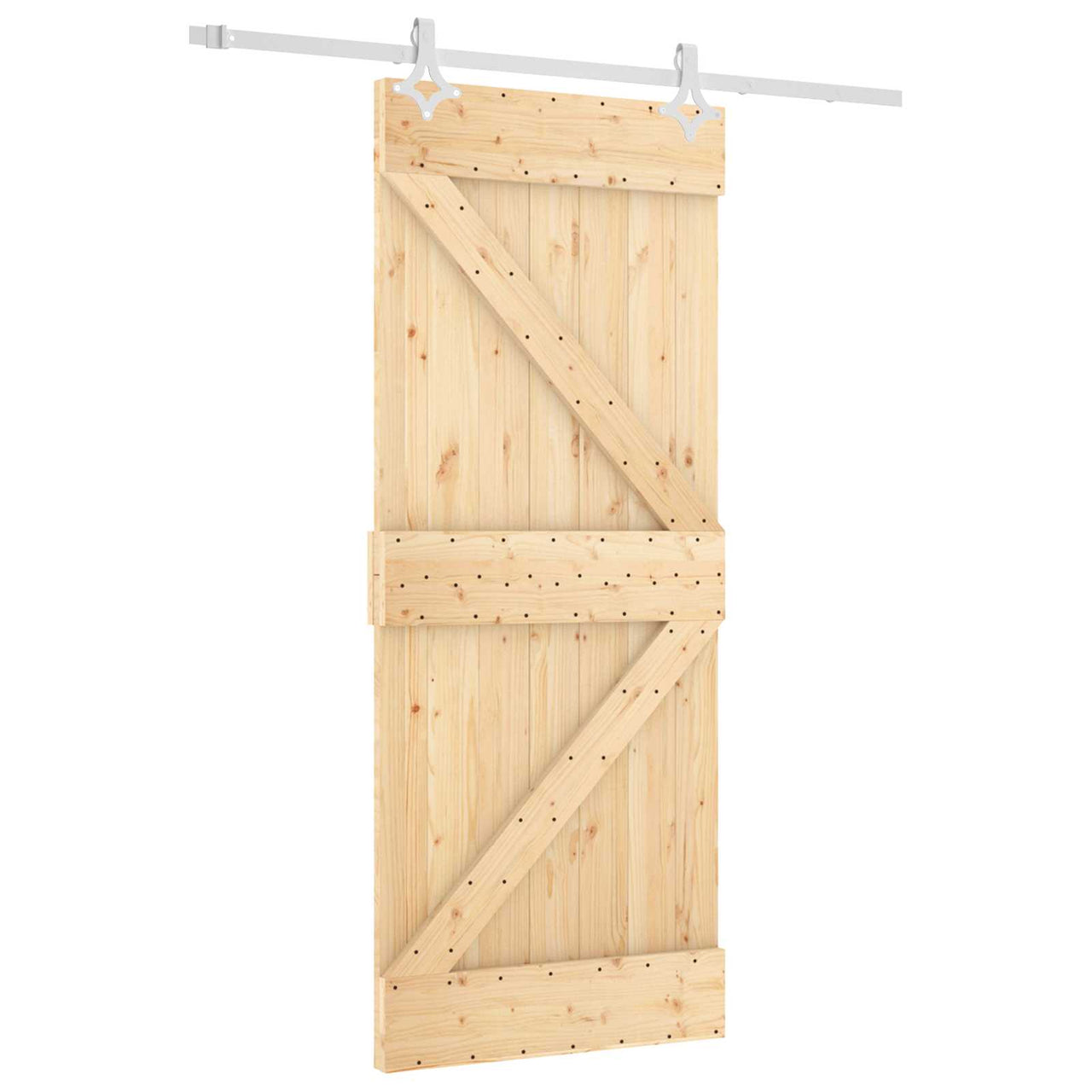 Porta de correr natural e branco 85 x 210 cm 