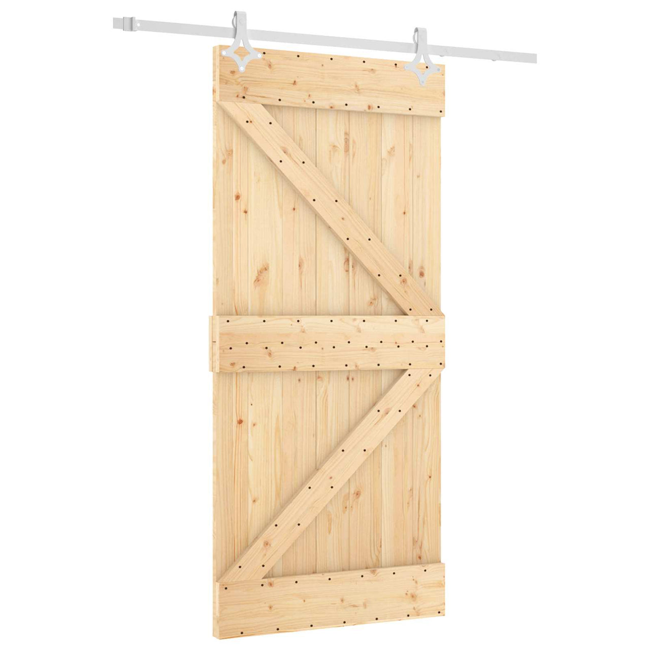 Porta de correr natural e branco 95 x 210 cm 