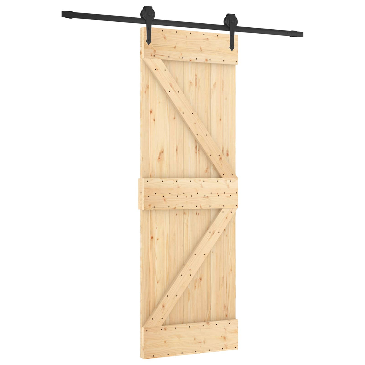 Puerta Corredera Natural y negro 70 x 210 cm