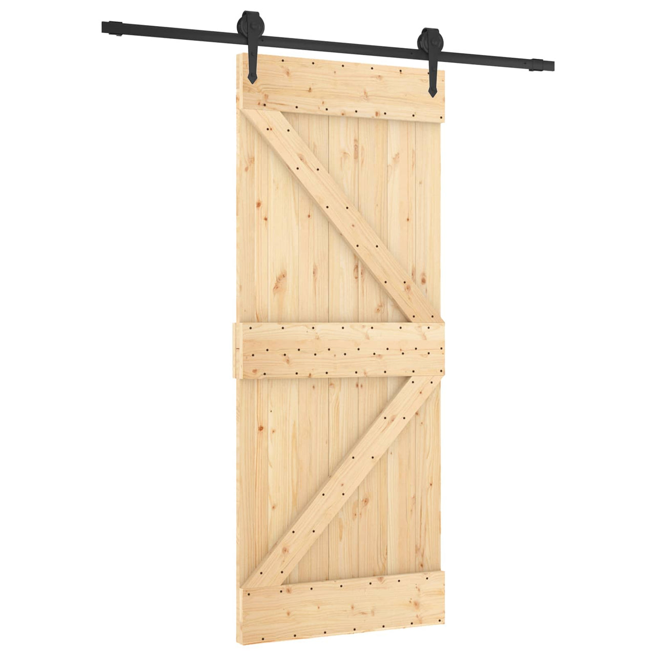 Puerta Corredera Natural y negro 85 x 210 cm