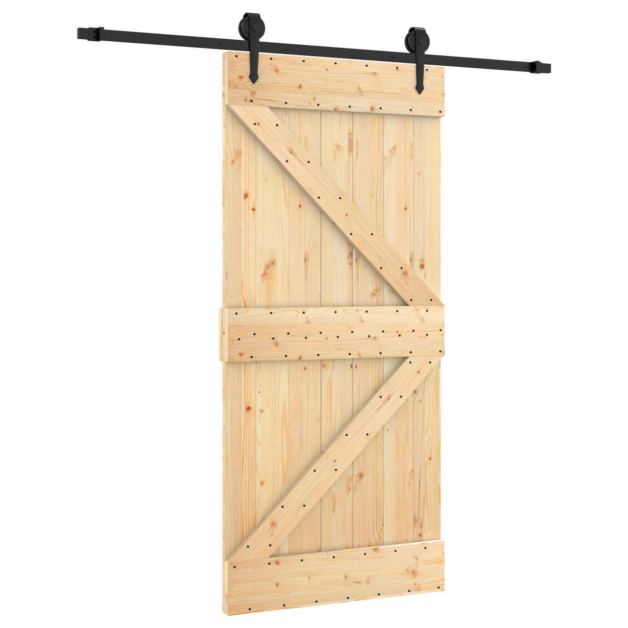 Porta de correr natural e preto 95 x 210 cm 