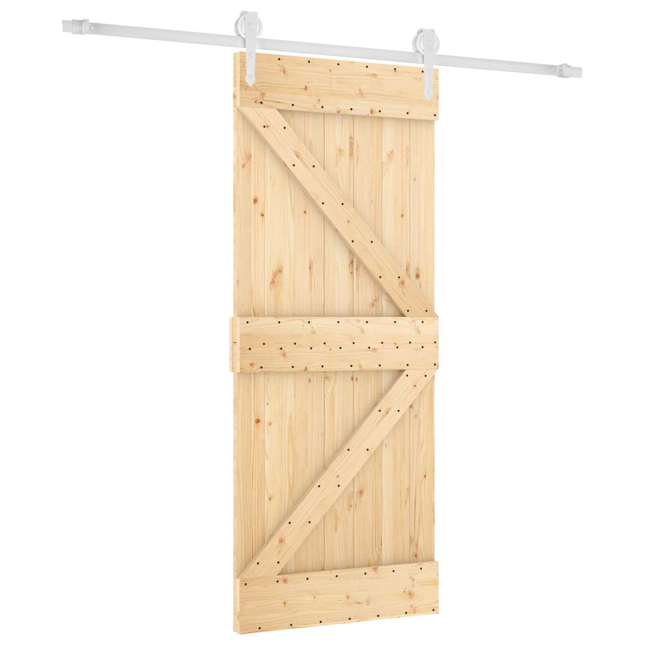 Porta de correr Natural e Branco 85 x 210 cm 