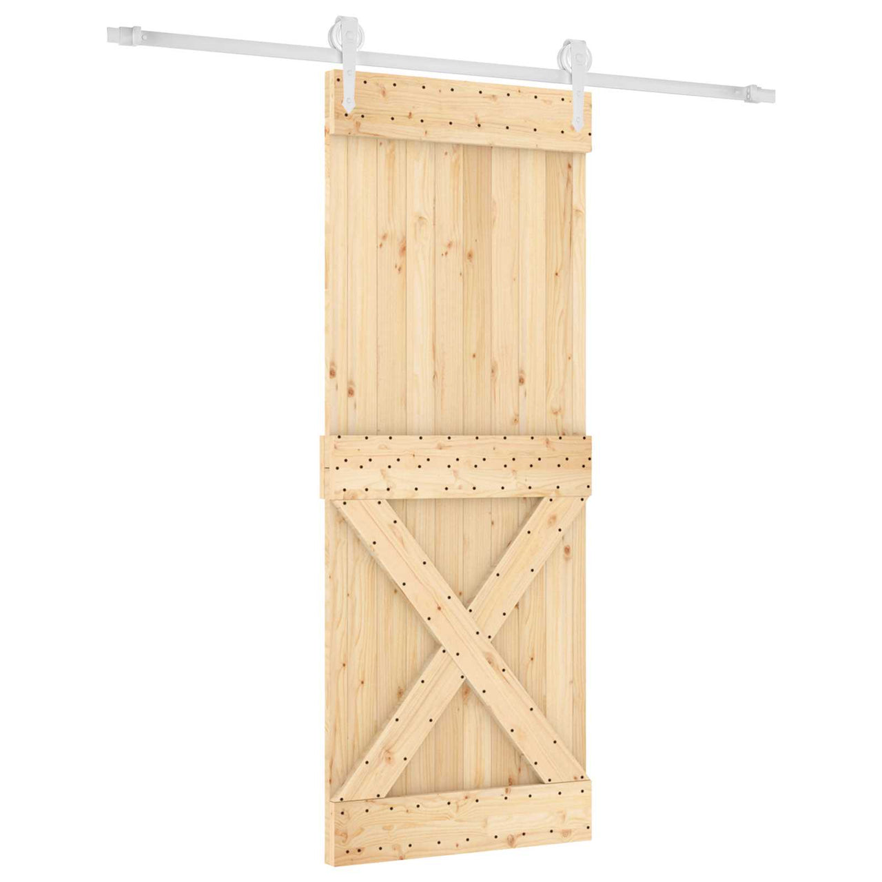 Porta de correr Natural e Branco 90 x 210 cm 
