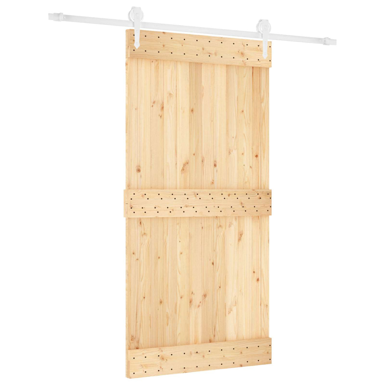 Porta de correr Natural e Branco 100 x 210 cm 