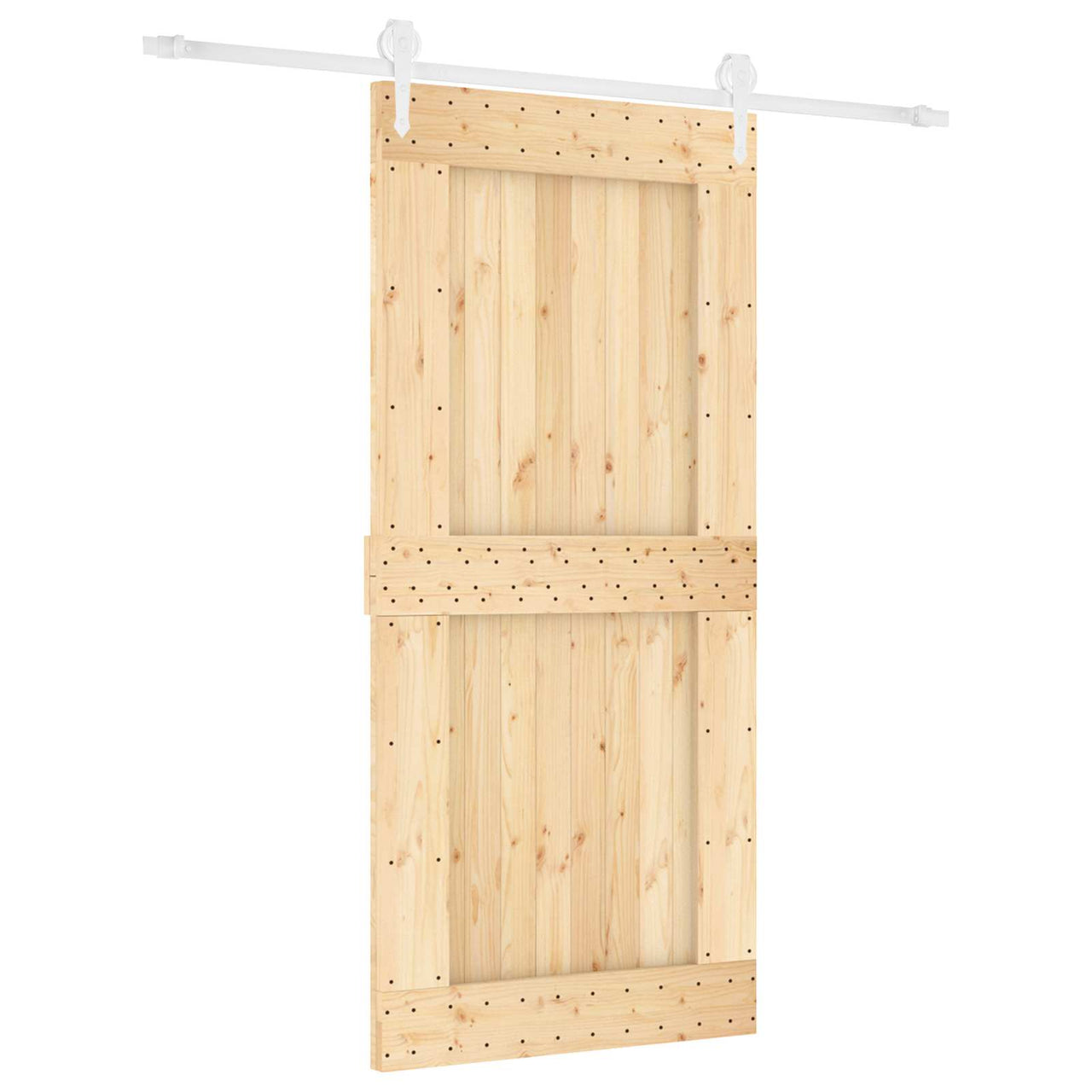 Porta de correr Natural e Branco 95 x 210 cm 