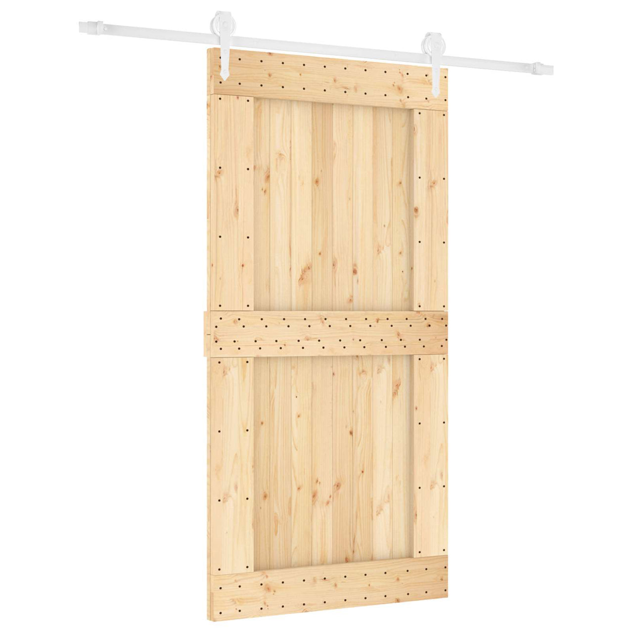 Porta de correr Natural e Branco 100 x 210 cm 