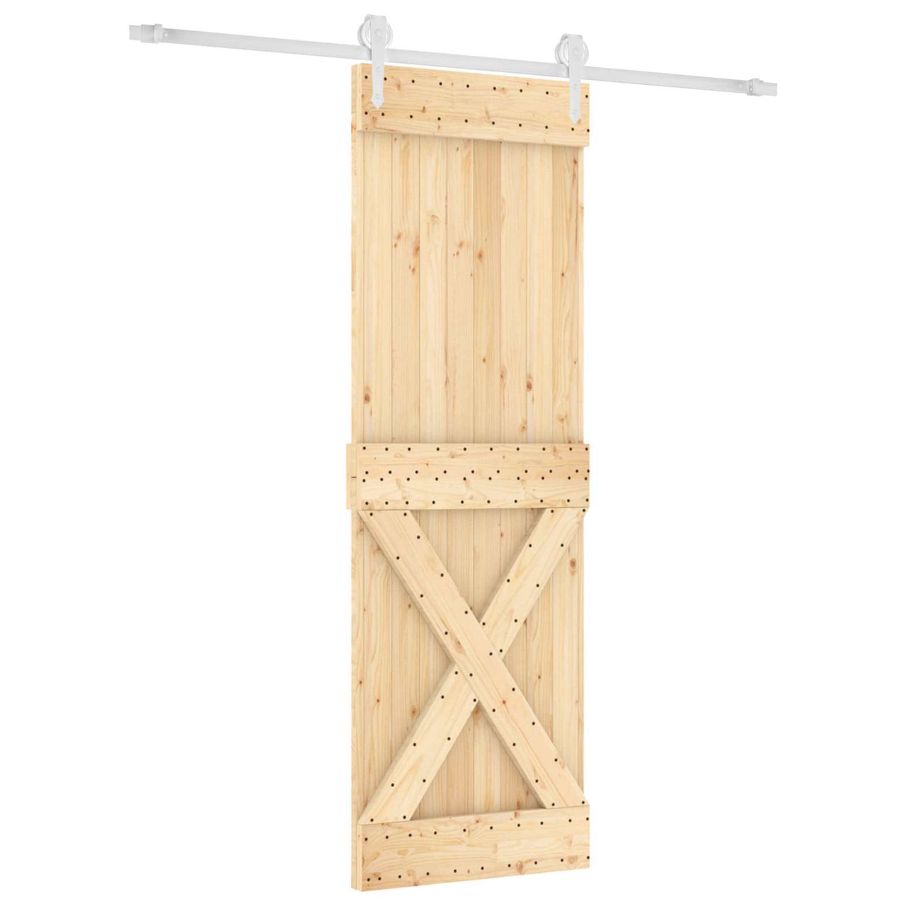 Porta de Correr Natural e Branco 70 x 210 cm 