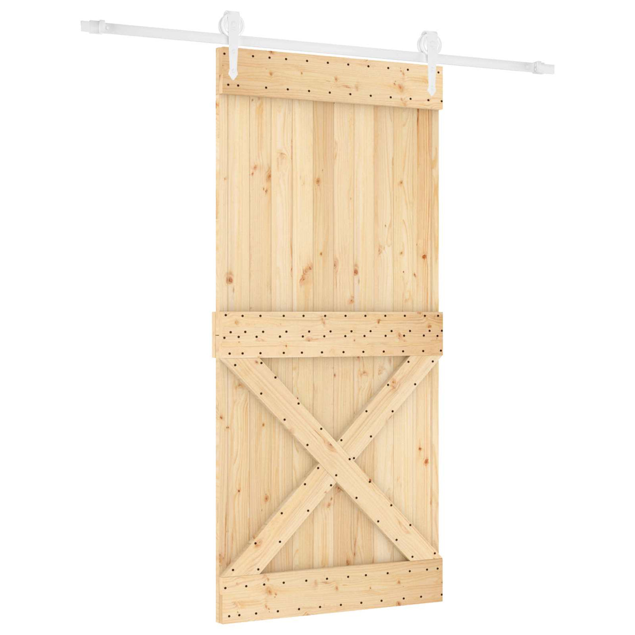 Porta de correr natural e branco 95 x 210 cm 