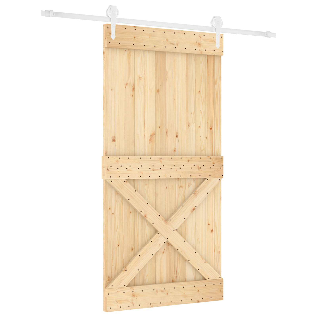 Porta de correr natural e branco 100 x 210 cm 