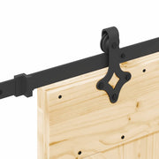 Puerta corredera Narvik en color natural y negro, medidas 85 x 210 cm, ideal para jardines y exteriores.