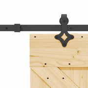 Puerta corredera Narvik en color natural y negro, medidas 85 x 210 cm, ideal para jardines y exteriores.