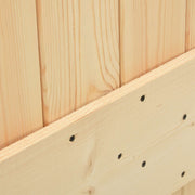 Puerta corredera Narvik en color natural y negro, ideal para jardines y exteriores, 80 x 210 cm.