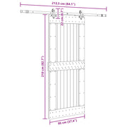 Puerta corredera Narvik en color natural y negro, dimensiones 95 x 210 cm, ideal para jardines modernos.