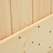 Puerta corredera Narvik en color natural y negro, ideal para jardines y exteriores, medidas 80 x 210 cm.