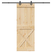 Puerta corredera Narvik en color natural y negro, ideal para jardines y exteriores.