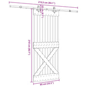 Puerta corredera Narvik en color natural y negro, ideal para jardines y espacios exteriores.