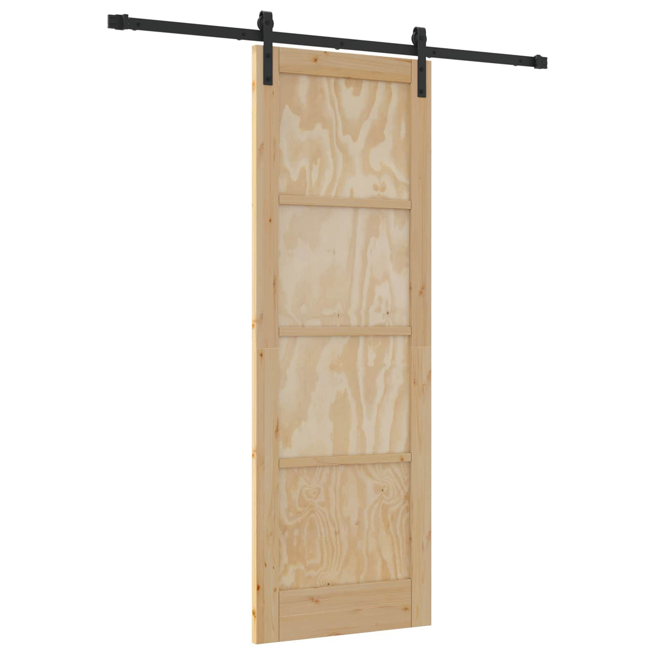 Puerta Corredera Natural y Negro 73,5 x 211 cm