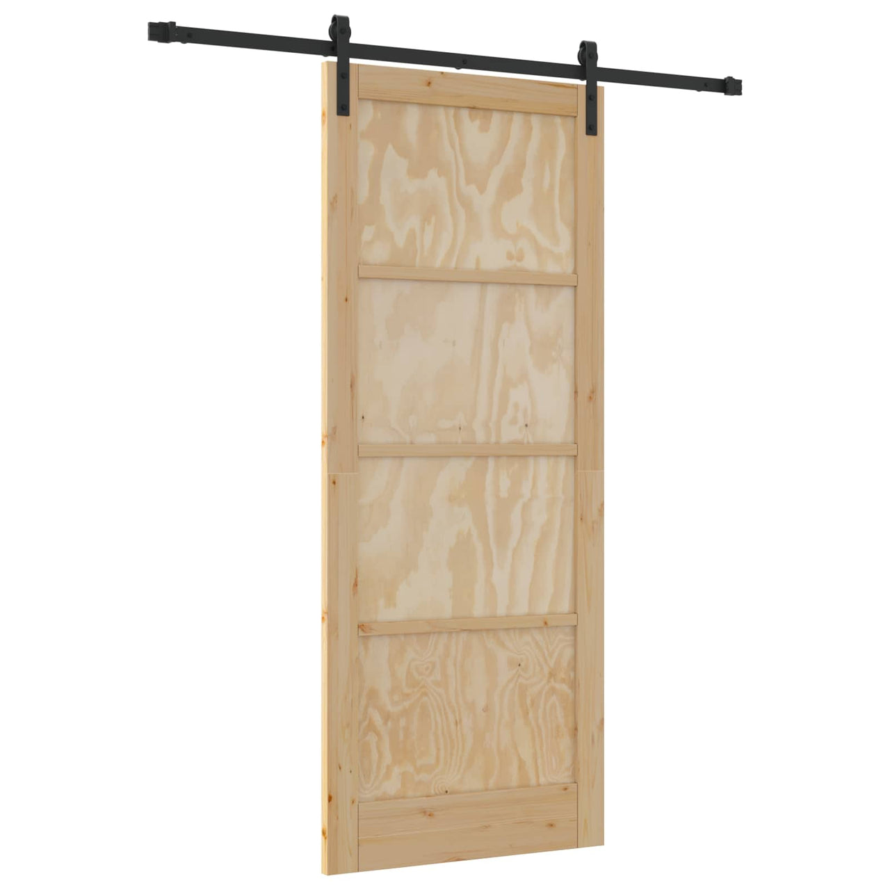 Porta scorrevole naturale e nera 86 x 211 cm 