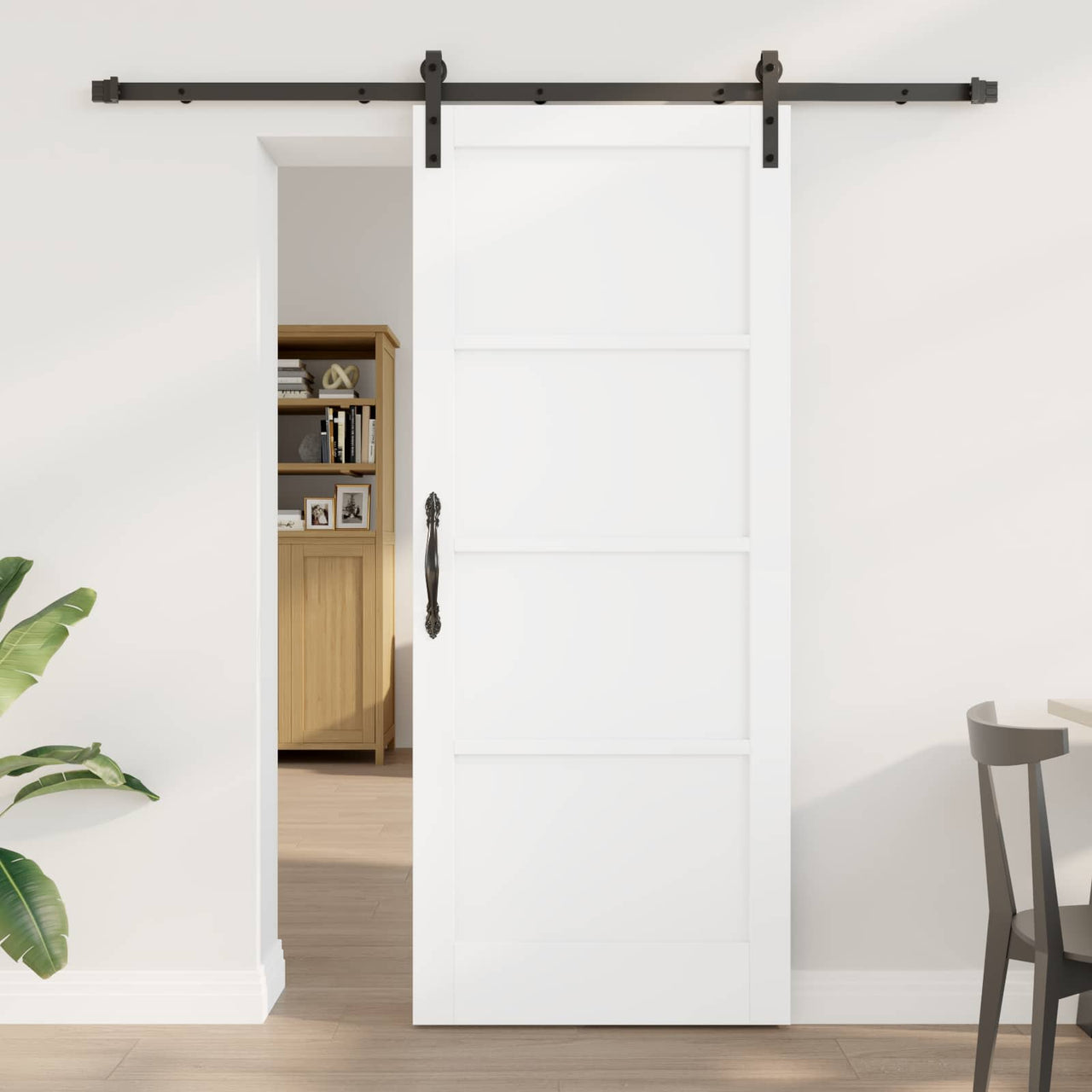 Puerta Corredera Blanco y Negro 83 x 202 cm