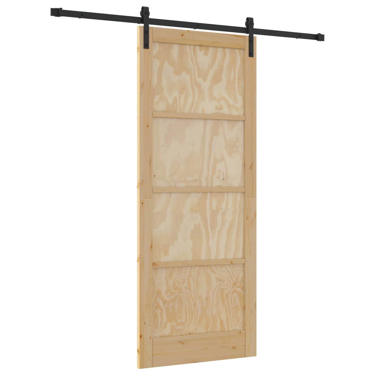 Porta scorrevole naturale e nera 86 x 211 cm 