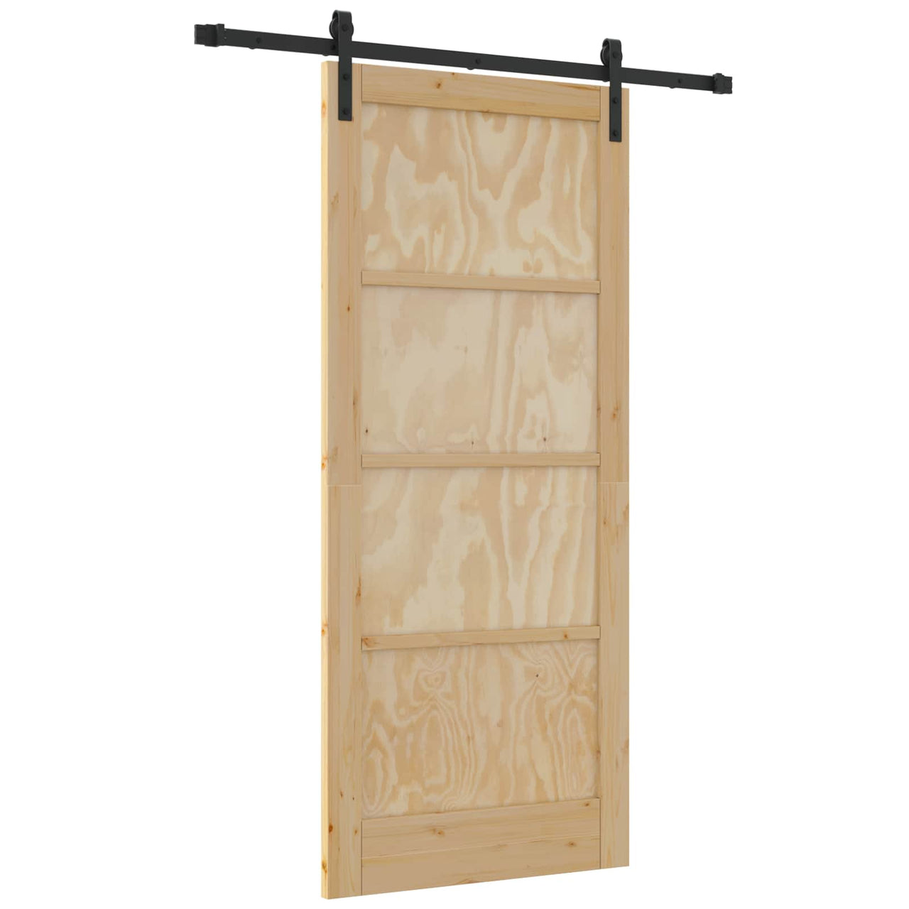 Porta de correr natural 86 x 198,5 cm em madeira maciça de pinho 