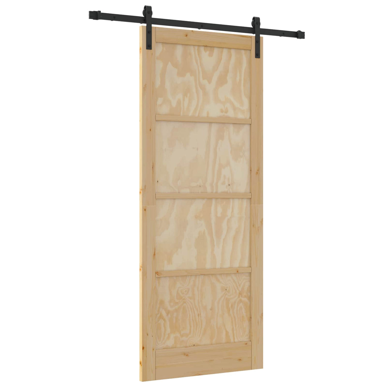 Porta de correr Natural 86 x 211 cm Madeira de Pinho Maciça 
