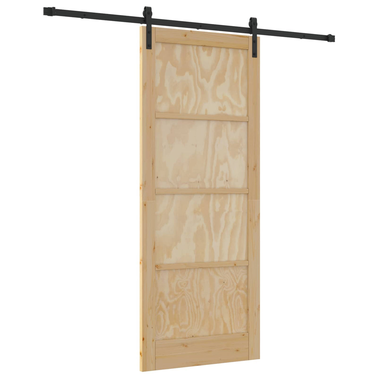 Porta de correr natural 86 x 211 cm Madeira de pinho maciça 