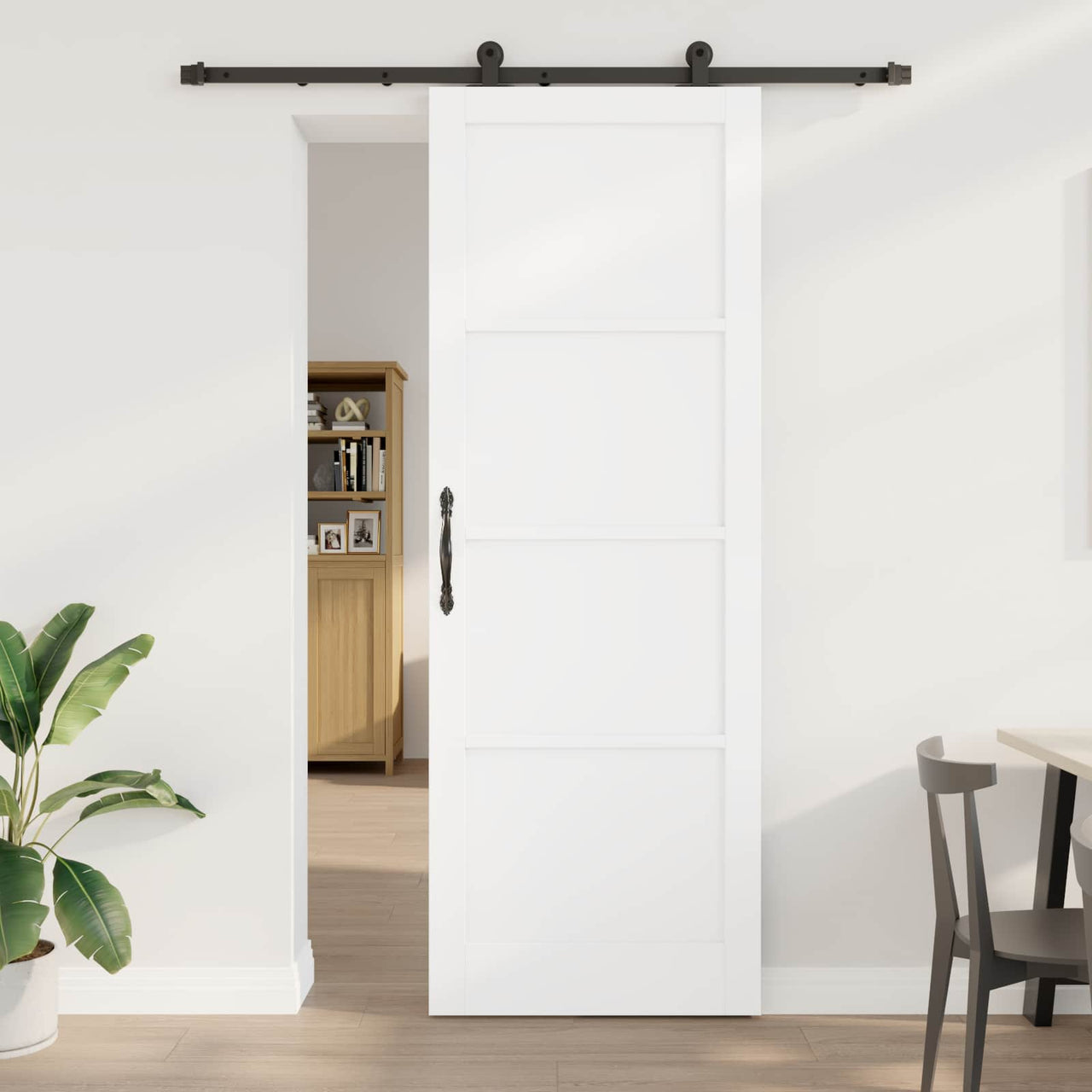 Puerta Corredera Blanco y Negro 83 x 232 cm