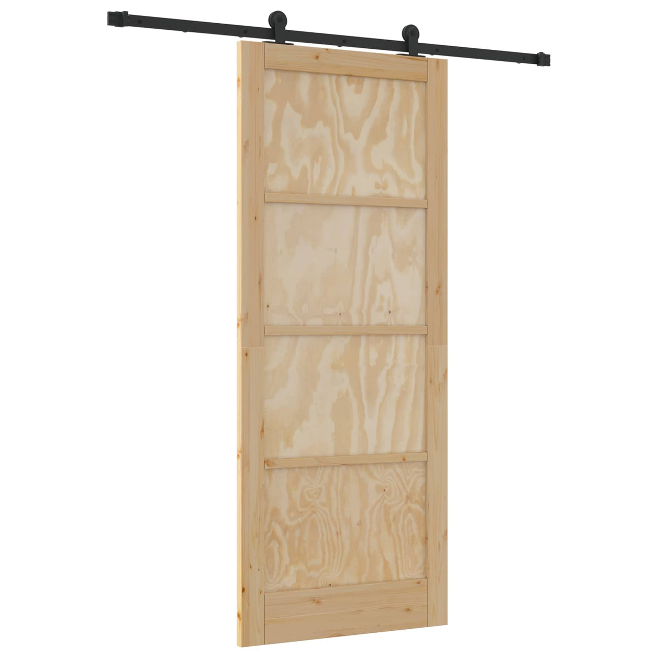 Porta scorrevole naturale e nera 86 x 211 cm 