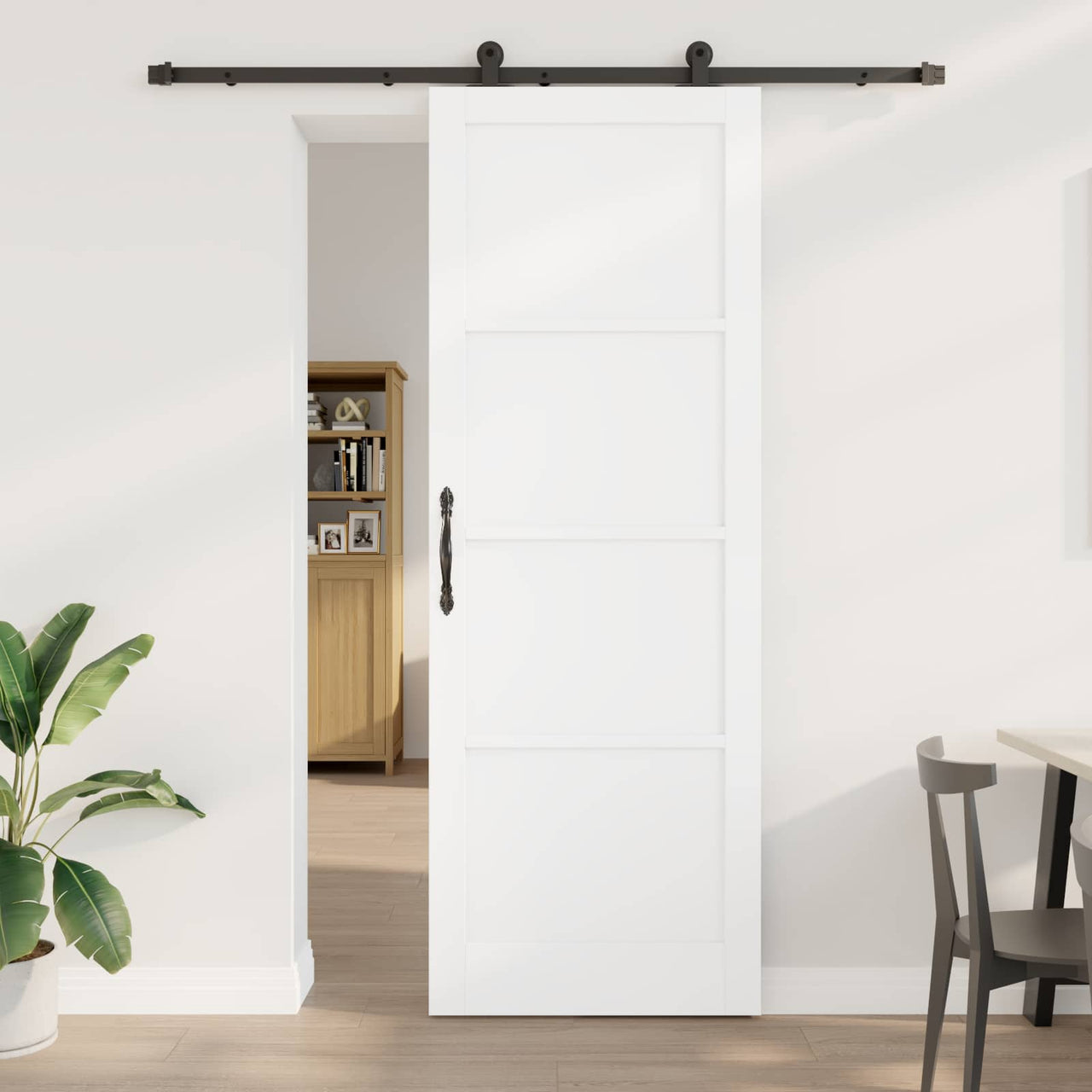 Puerta Corredera Blanco y Negro 83 x 232 cm