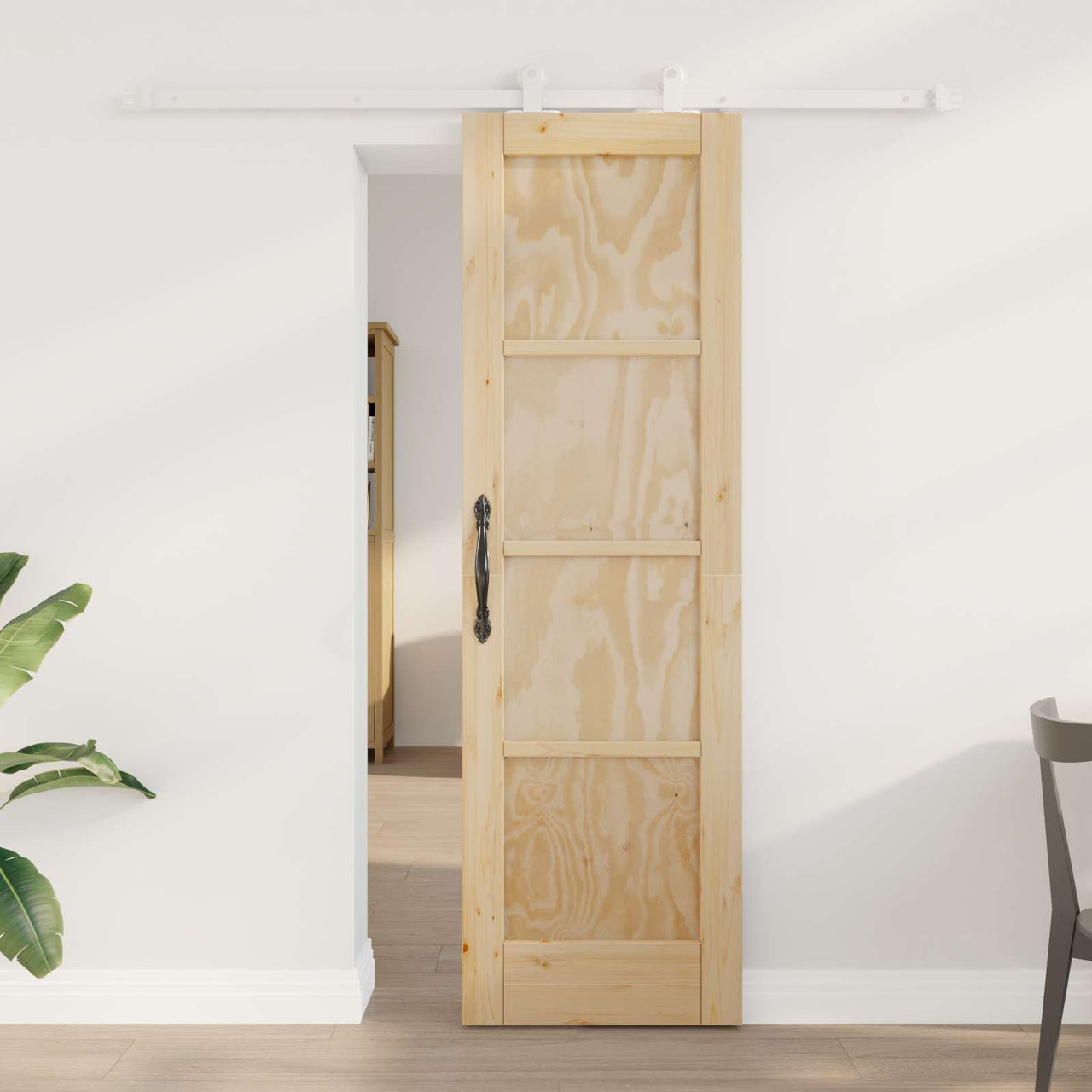 Puerta Corredera Natural y Blanco 61 x 198,5 cm