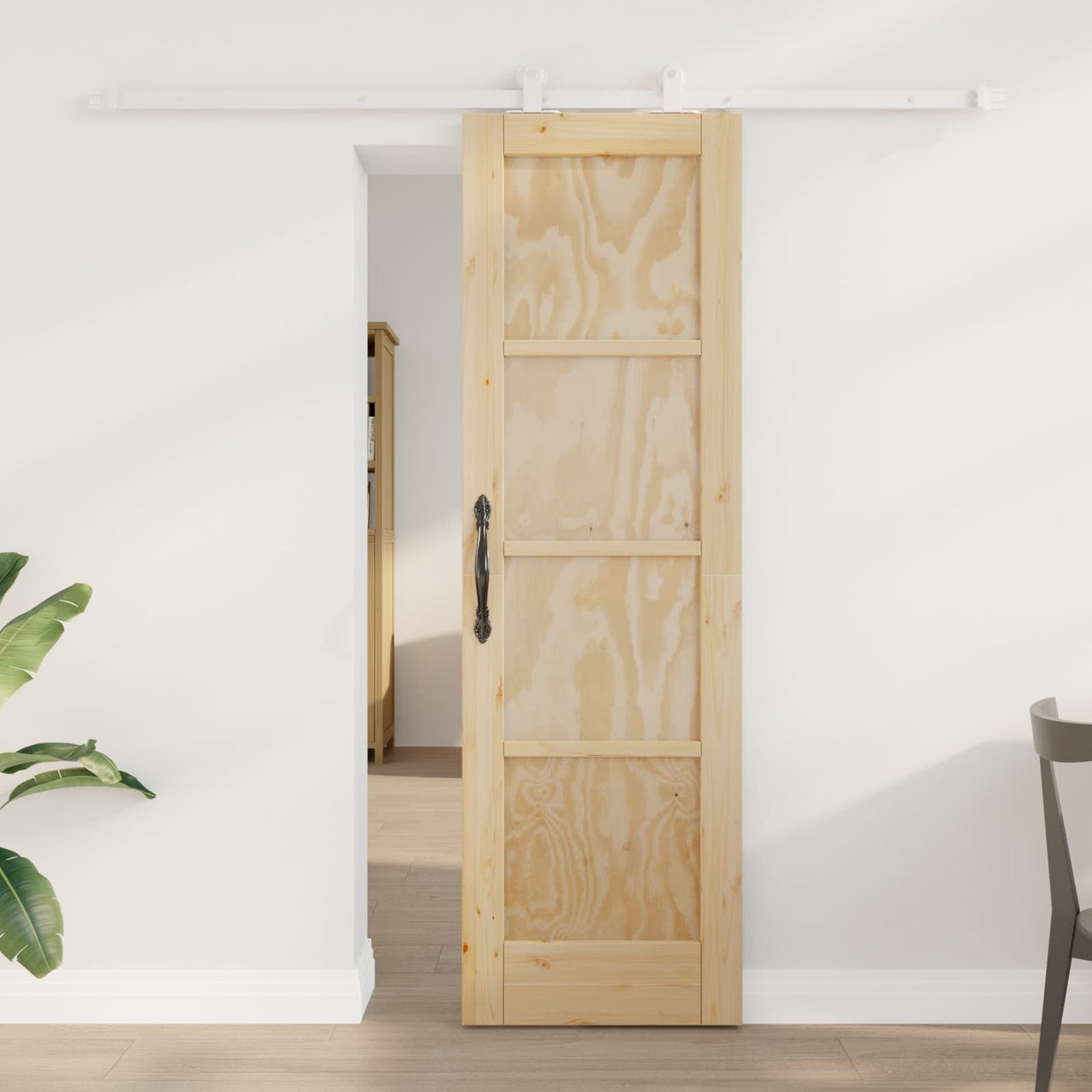 Puerta Corredera Natural y Blanco 61 x 198,5 cm